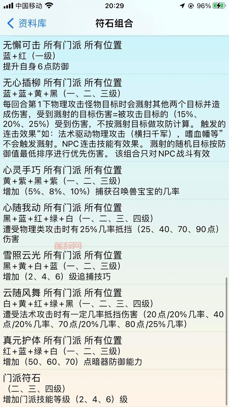 梦幻西游fc符石怎么组合好？这份表格快收藏！