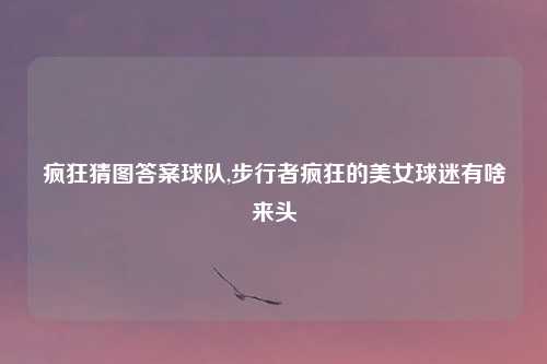 疯狂猜图答案球队,步行者疯狂的美女球迷有啥来头