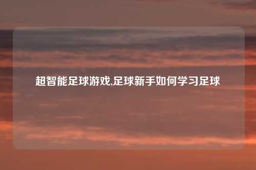 超智能足球游戏,足球新手如何学习足球