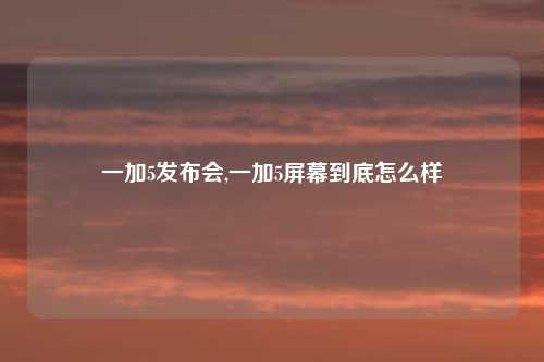 一加5发布会,一加5屏幕到底怎么样