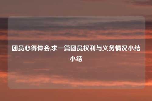 团员心得体会,求一篇团员权利与义务情况小结小结