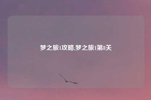 梦之旅1攻略,梦之旅1第8关