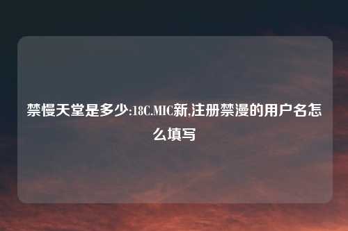 禁慢天堂是多少:18C.MIC新,注册禁漫的用户名怎么填写