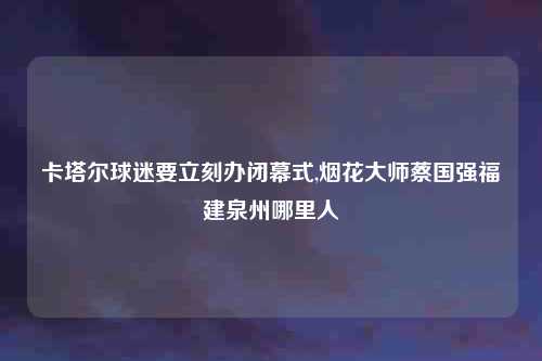 卡塔尔球迷要立刻办闭幕式,烟花大师蔡国强福建泉州哪里人