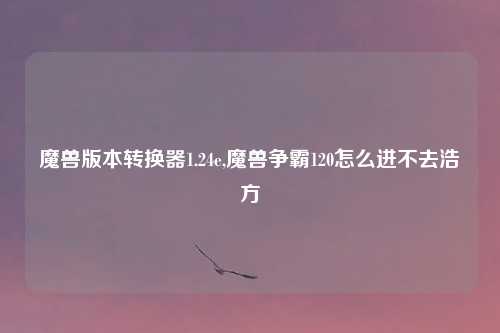 魔兽版本转换器1.24e,魔兽争霸120怎么进不去浩方