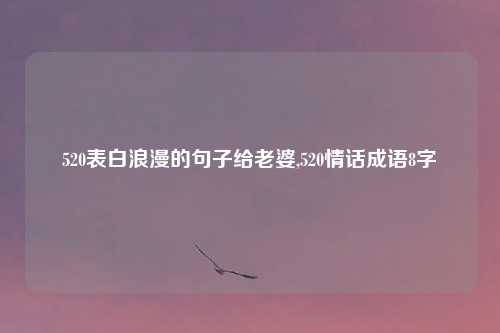 520表白浪漫的句子给老婆,520情话成语8字