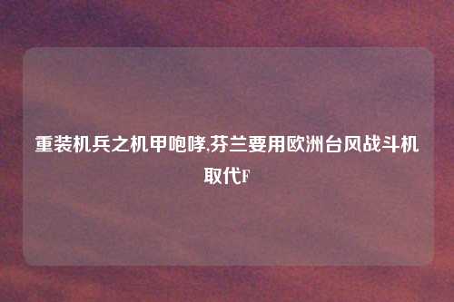 重装机兵之机甲咆哮,芬兰要用欧洲台风战斗机取代F