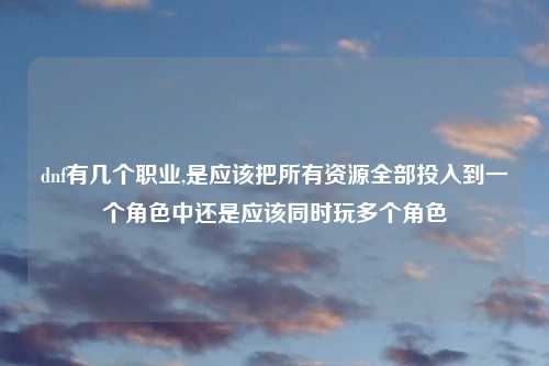 dnf有几个职业,是应该把所有资源全部投入到一个角色中还是应该同时玩多个角色