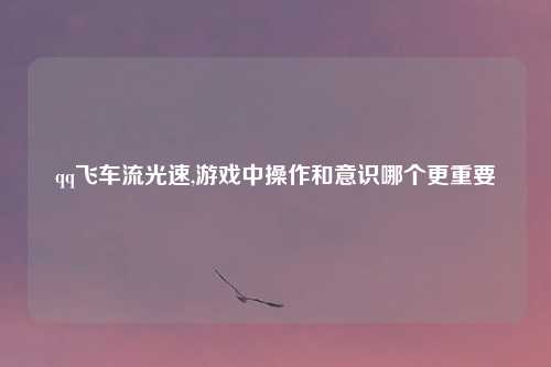 qq飞车流光速,游戏中操作和意识哪个更重要
