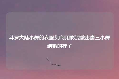 斗罗大陆小舞的衣服,如何用彩泥做出唐三小舞结婚的样子