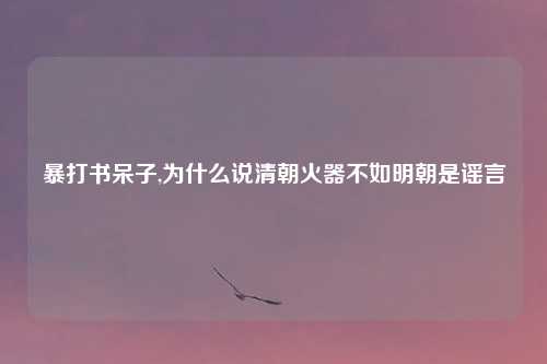 暴打书呆子,为什么说清朝火器不如明朝是谣言