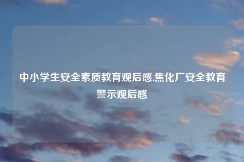 中小学生安全素质教育观后感,焦化厂安全教育警示观后感