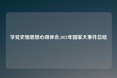 学党史悟思想心得体会,2021年国家大事件总结