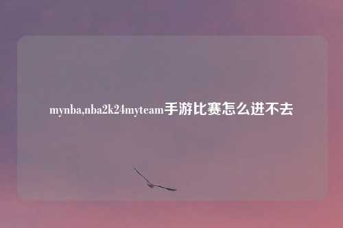 mynba,nba2k24myteam手游比赛怎么进不去
