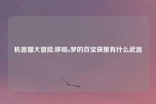 机器猫大冒险,哆啦a梦的百宝袋里有什么武器