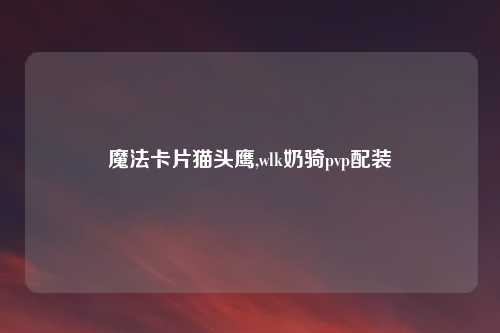 魔法卡片猫头鹰,wlk奶骑pvp配装