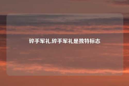 碎手军礼,碎手军礼是独特标志