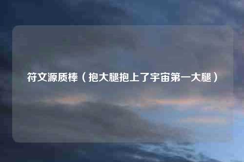 符文源质棒（抱大腿抱上了宇宙第一大腿）