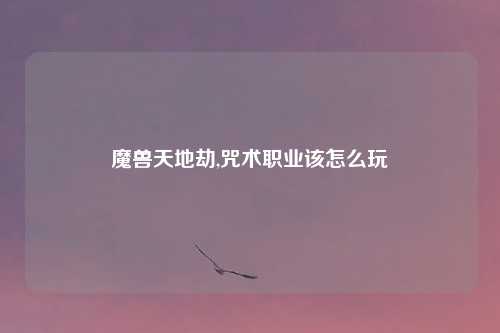 魔兽天地劫,咒术职业该怎么玩