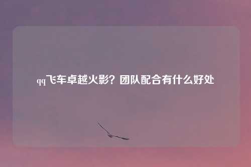 qq飞车卓越火影？团队配合有什么好处