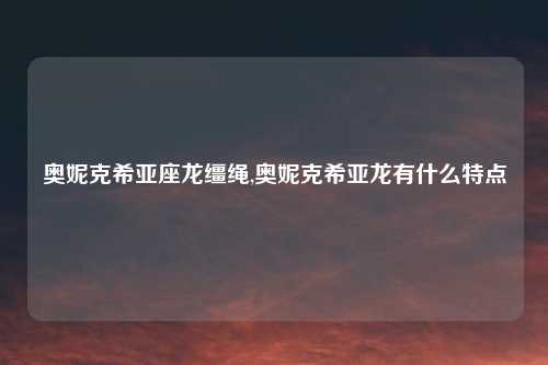 奥妮克希亚座龙缰绳,奥妮克希亚龙有什么特点