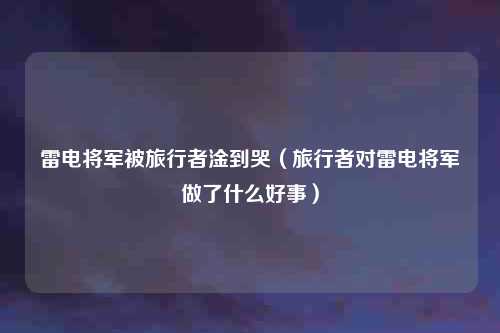 雷电将军被旅行者淦到哭（旅行者对雷电将军做了什么好事）