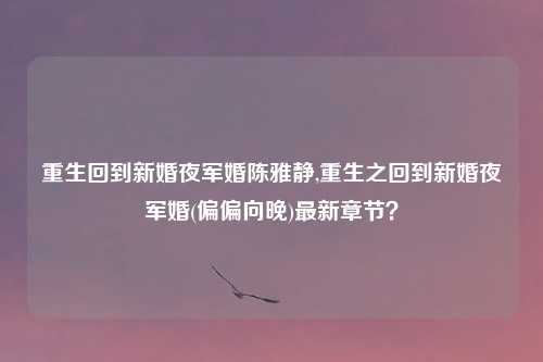 重生回到新婚夜军婚陈雅静,重生之回到新婚夜军婚(偏偏向晚)最新章节?