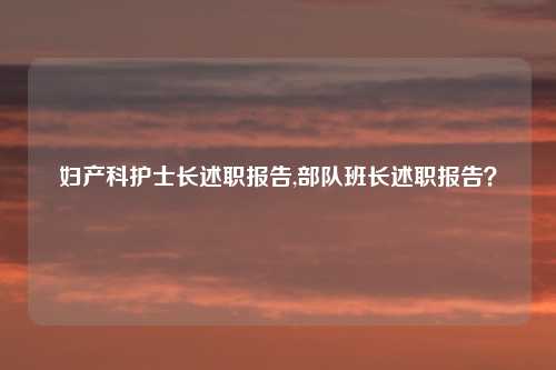 妇产科护士长述职报告,部队班长述职报告？