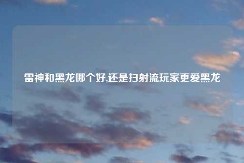 雷神和黑龙哪个好,还是扫射流玩家更爱黑龙