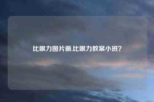 比眼力图片画,比眼力教案小班？