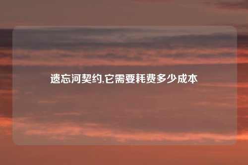 遗忘河契约,它需要耗费多少成本