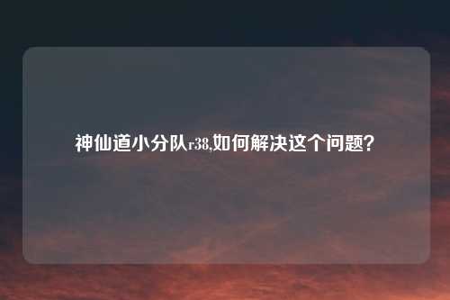 神仙道小分队r38,如何解决这个问题？