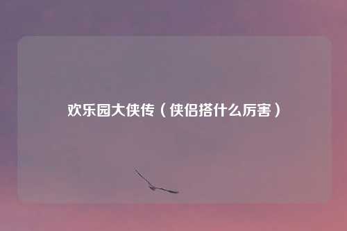 欢乐园大侠传(侠侣搭什么厉害)