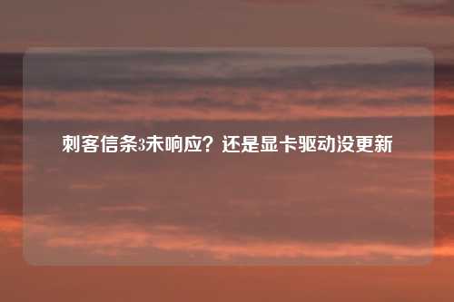 刺客信条3未响应？还是显卡驱动没更新