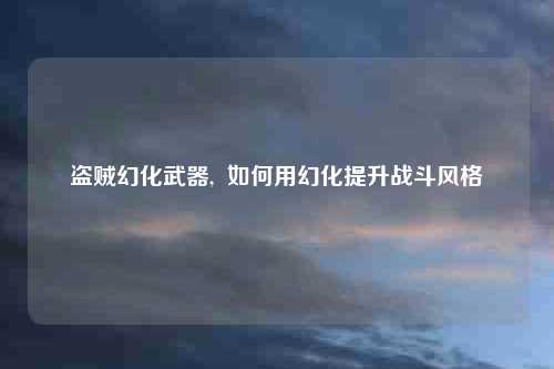 盗贼幻化武器,  如何用幻化提升战斗风格