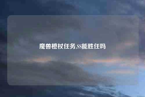 魔兽橙杖任务,SS能胜任吗