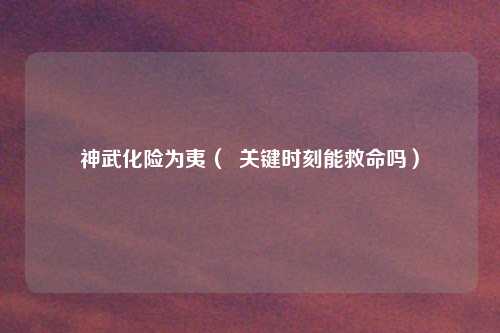 神武化险为夷( 关键时刻能救命吗)
