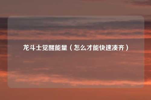 龙斗士觉醒能量（怎么才能快速凑齐）
