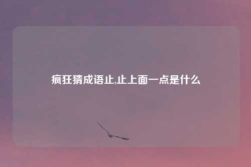 疯狂猜成语止,止上面一点是什么