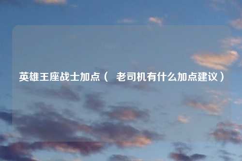 英雄王座战士加点（  老司机有什么加点建议）