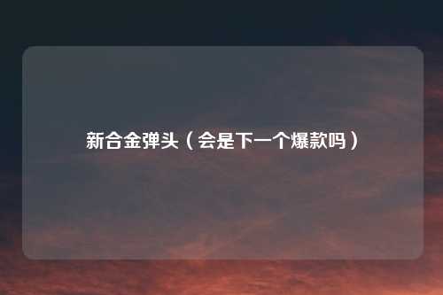 新合金弹头(会是下一个爆款吗)