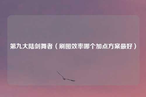 第九大陆剑舞者(刷图效率哪个加点方案最好)
