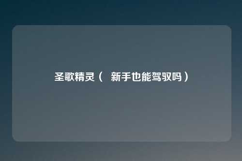 圣歌精灵( 新手也能驾驭吗)