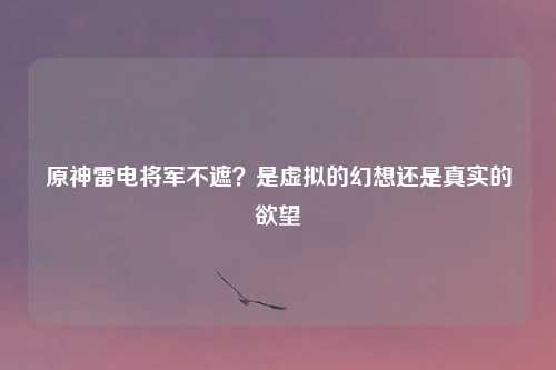 原神雷电将军不遮?是虚拟的幻想还是真实的欲望