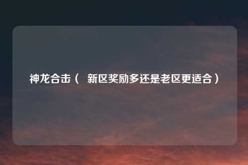 神龙合击（  新区奖励多还是老区更适合）