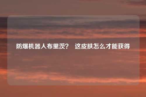 防爆机器人布里茨? 这皮肤怎么才能获得