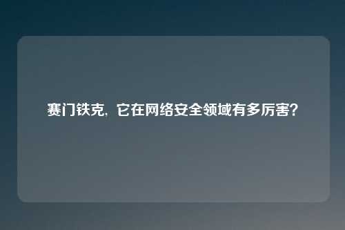 赛门铁克, 它在网络安全领域有多厉害?