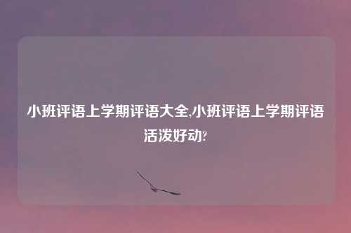 小班评语上学期评语大全,小班评语上学期评语活泼好动?