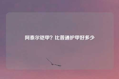 阿泰尔铠甲?比普通护甲好多少