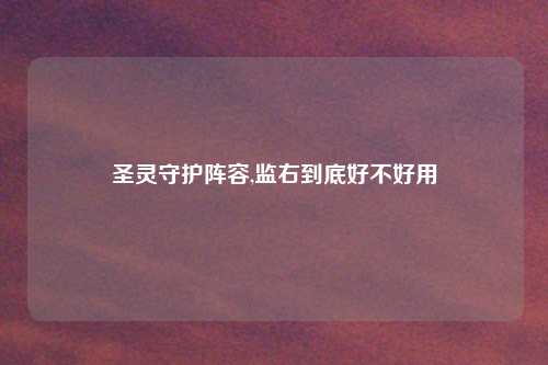 圣灵守护阵容,监右到底好不好用